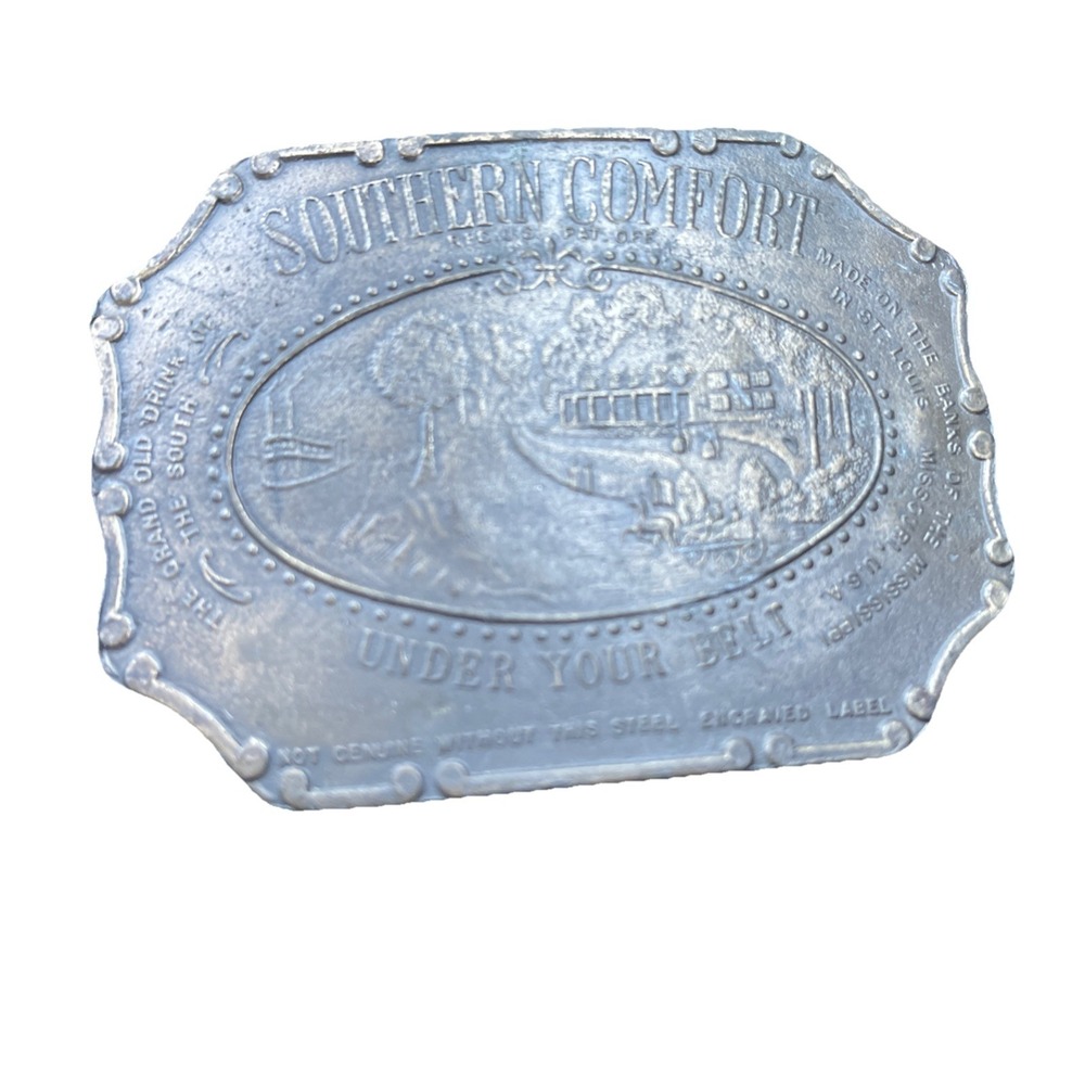 Vintage SOUTHERN COMFORT Belt Buckle Brass SOCO Lewis Buckles